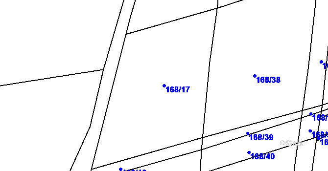 Parcela st. 168/17 v KÚ Dymokury, Katastrální mapa