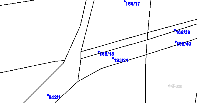 Parcela st. 168/18 v KÚ Dymokury, Katastrální mapa