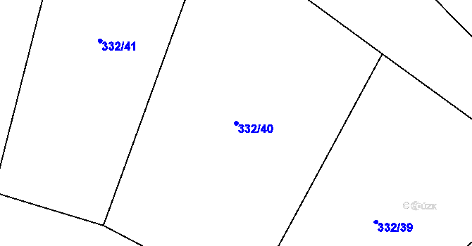 Parcela st. 332/40 v KÚ Dymokury, Katastrální mapa
