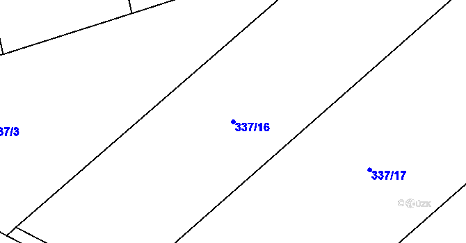 Parcela st. 337/16 v KÚ Dymokury, Katastrální mapa
