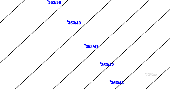 Parcela st. 353/41 v KÚ Dymokury, Katastrální mapa