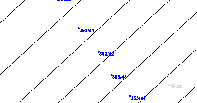 Parcela st. 353/42 v KÚ Dymokury, Katastrální mapa
