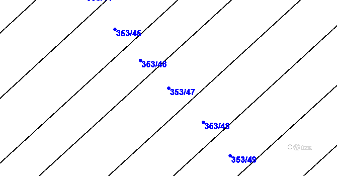 Parcela st. 353/47 v KÚ Dymokury, Katastrální mapa