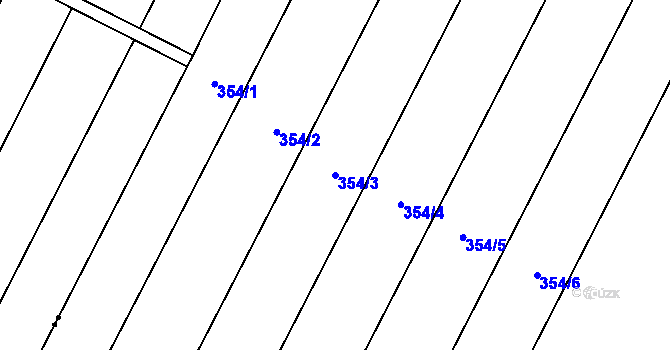 Parcela st. 354/3 v KÚ Dymokury, Katastrální mapa
