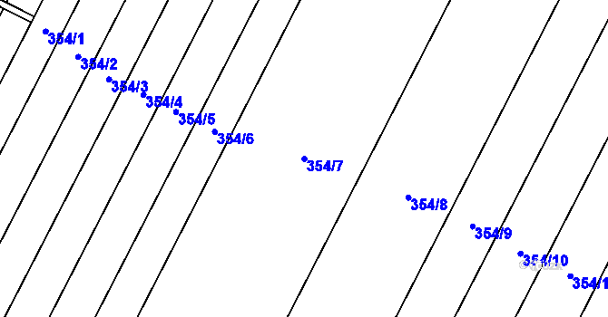Parcela st. 354/7 v KÚ Dymokury, Katastrální mapa