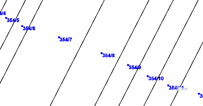 Parcela st. 354/8 v KÚ Dymokury, Katastrální mapa