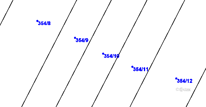 Parcela st. 354/10 v KÚ Dymokury, Katastrální mapa