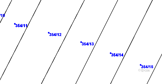 Parcela st. 354/13 v KÚ Dymokury, Katastrální mapa