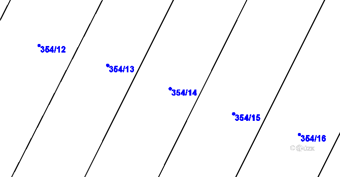 Parcela st. 354/14 v KÚ Dymokury, Katastrální mapa