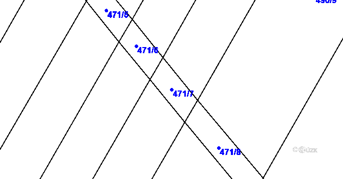 Parcela st. 471/7 v KÚ Dymokury, Katastrální mapa