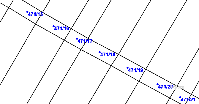 Parcela st. 471/18 v KÚ Dymokury, Katastrální mapa