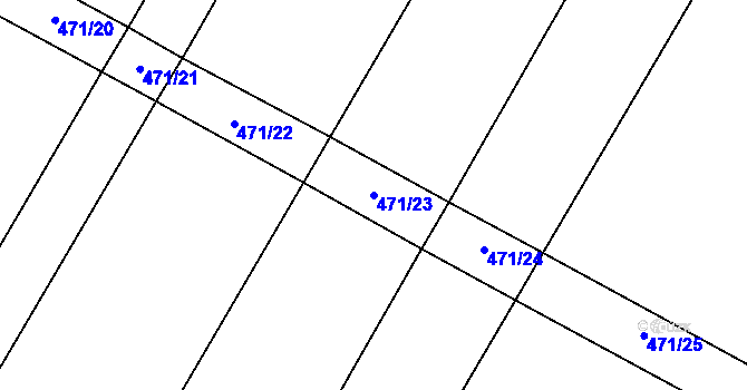 Parcela st. 471/23 v KÚ Dymokury, Katastrální mapa