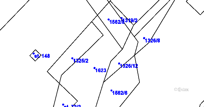 Parcela st. 72/1 v KÚ Dynín, Katastrální mapa