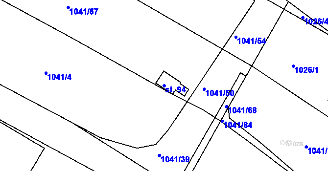 Parcela st. 94 v KÚ Dynín, Katastrální mapa