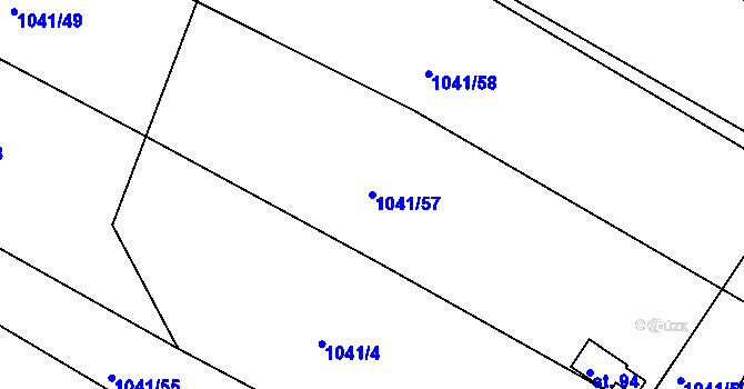Parcela st. 1041/57 v KÚ Dynín, Katastrální mapa