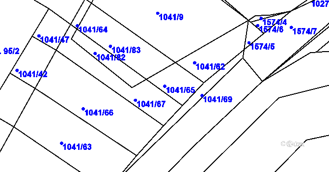 Parcela st. 1041/65 v KÚ Dynín, Katastrální mapa