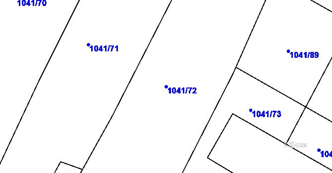 Parcela st. 1041/72 v KÚ Dynín, Katastrální mapa