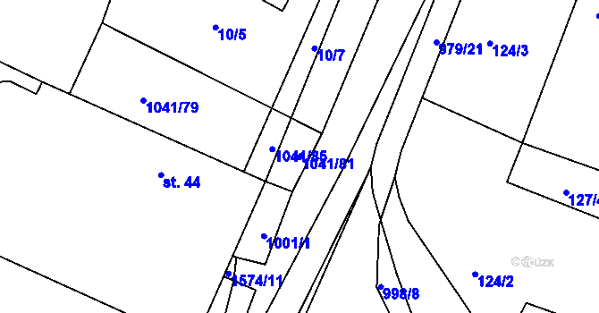 Parcela st. 1041/81 v KÚ Dynín, Katastrální mapa