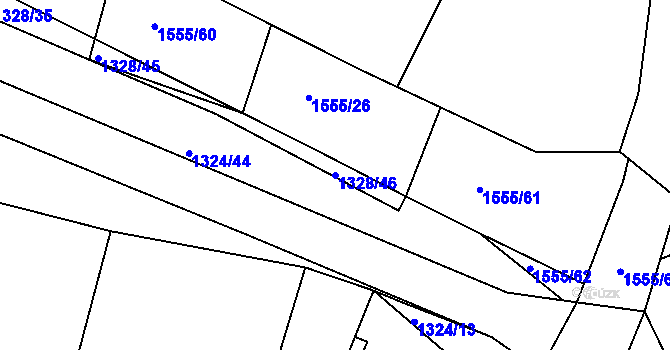 Parcela st. 1328/46 v KÚ Dynín, Katastrální mapa