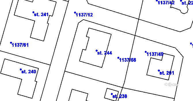 Parcela st. 244 v KÚ Dynín, Katastrální mapa