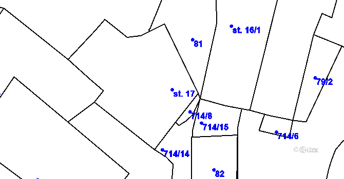 Parcela st. 17 v KÚ Lhota u Dynína, Katastrální mapa