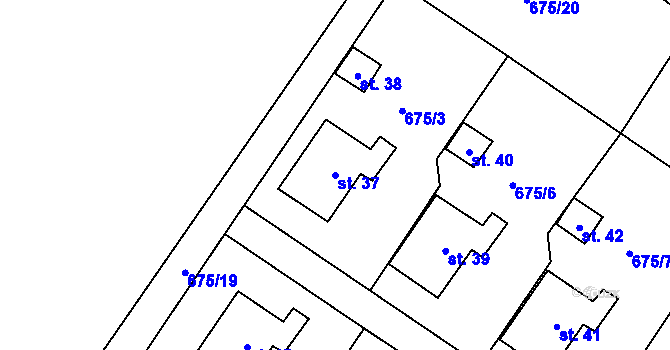 Parcela st. 37 v KÚ Lhota u Dynína, Katastrální mapa