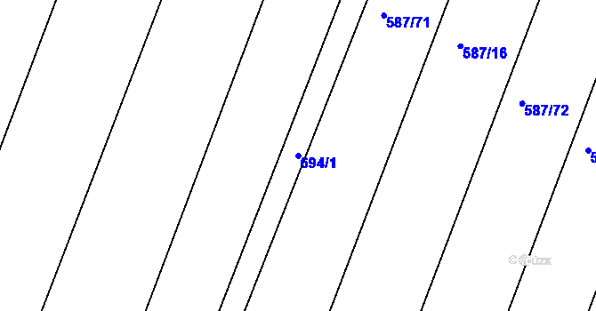 Parcela st. 694/1 v KÚ Lhota u Dynína, Katastrální mapa