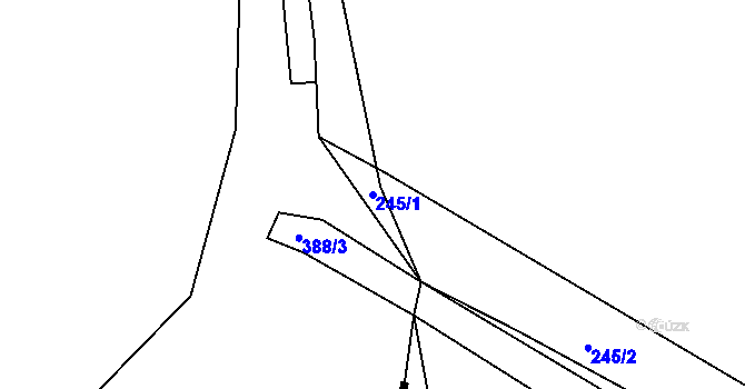 Parcela st. 245/1 v KÚ Lhota u Dynína, Katastrální mapa