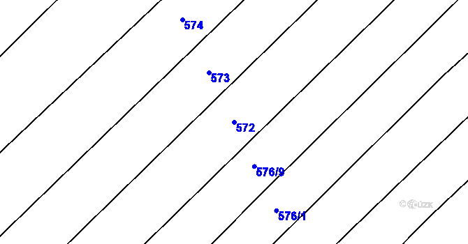 Parcela st. 572 v KÚ Lhota u Dynína, Katastrální mapa
