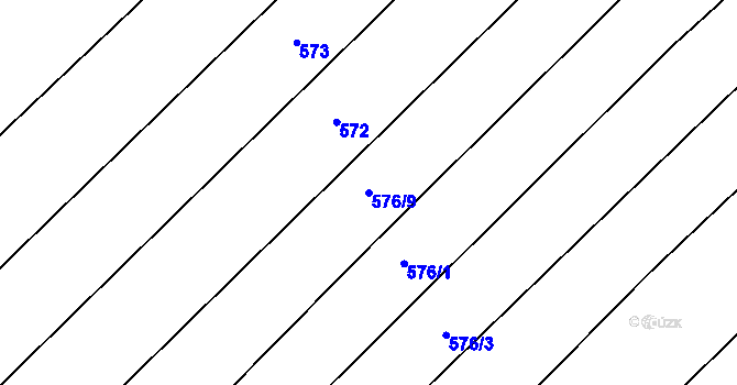 Parcela st. 576/9 v KÚ Lhota u Dynína, Katastrální mapa