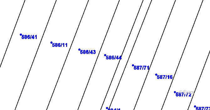 Parcela st. 586/44 v KÚ Lhota u Dynína, Katastrální mapa