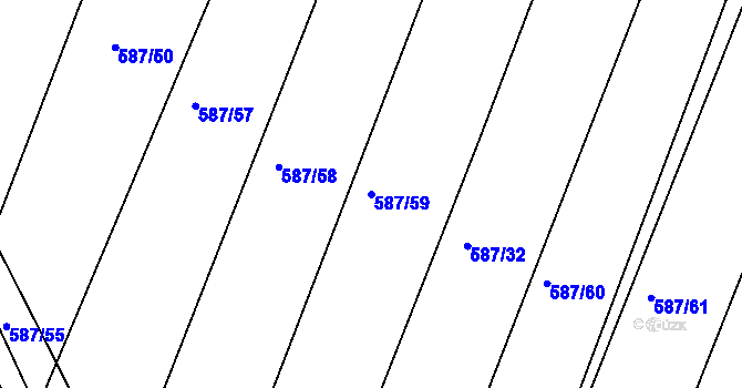 Parcela st. 587/59 v KÚ Lhota u Dynína, Katastrální mapa