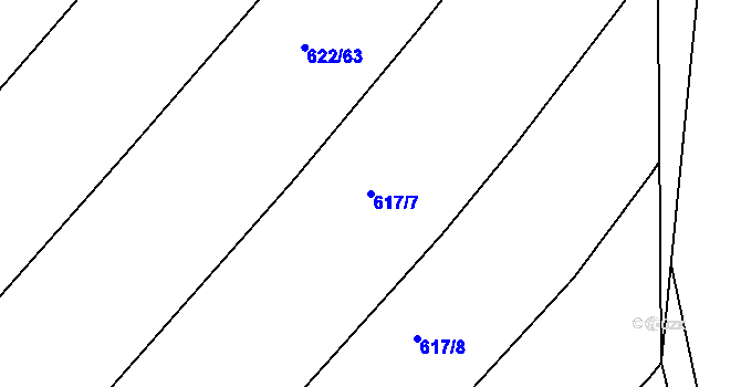 Parcela st. 617/7 v KÚ Lhota u Dynína, Katastrální mapa
