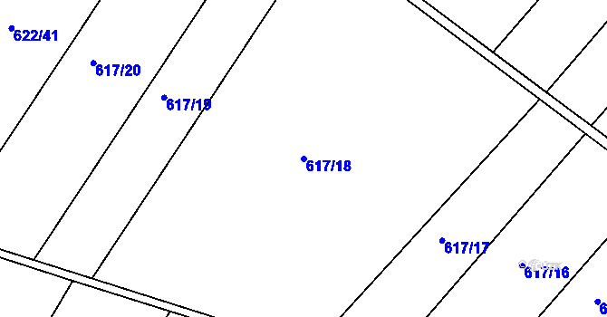 Parcela st. 617/18 v KÚ Lhota u Dynína, Katastrální mapa