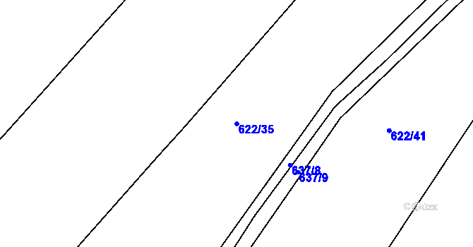 Parcela st. 622/35 v KÚ Lhota u Dynína, Katastrální mapa
