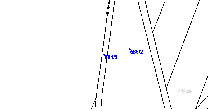 Parcela st. 694/5 v KÚ Lhota u Dynína, Katastrální mapa