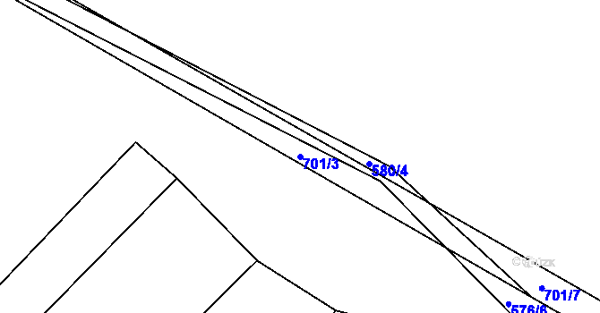 Parcela st. 701/3 v KÚ Lhota u Dynína, Katastrální mapa