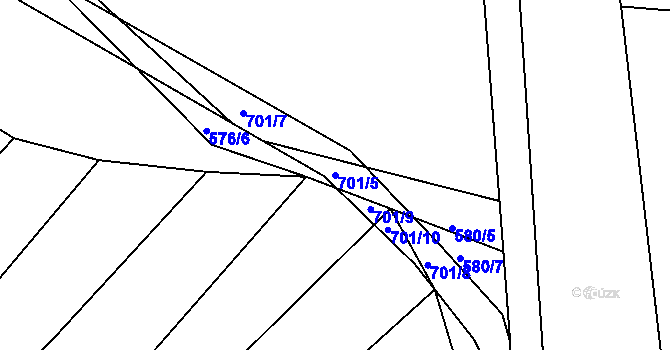 Parcela st. 701/5 v KÚ Lhota u Dynína, Katastrální mapa