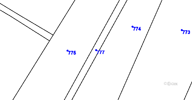 Parcela st. 777 v KÚ Lhota u Dynína, Katastrální mapa