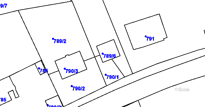 Parcela st. 789/6 v KÚ Dýšina, Katastrální mapa