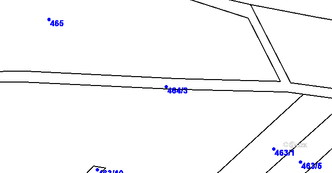 Parcela st. 464/3 v KÚ Dýšina, Katastrální mapa
