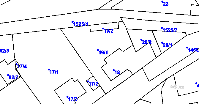 Parcela st. 19 v KÚ Dýšina, Katastrální mapa