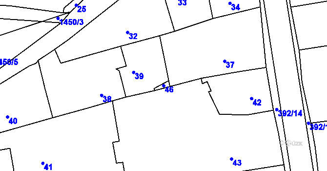 Parcela st. 46 v KÚ Dýšina, Katastrální mapa
