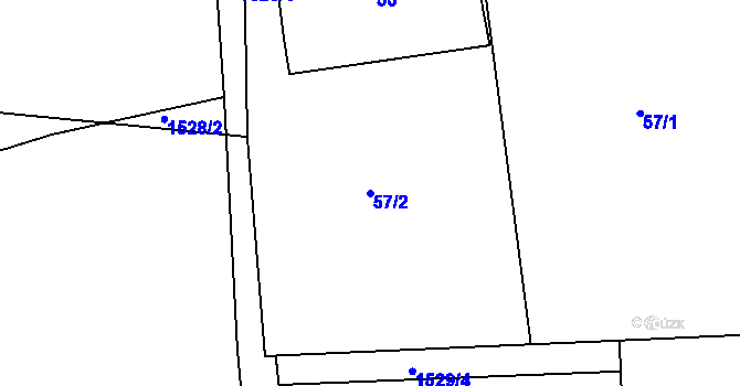 Parcela st. 57/2 v KÚ Dýšina, Katastrální mapa