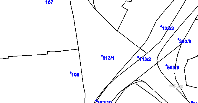 Parcela st. 113 v KÚ Dýšina, Katastrální mapa
