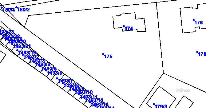 Parcela st. 175 v KÚ Dýšina, Katastrální mapa