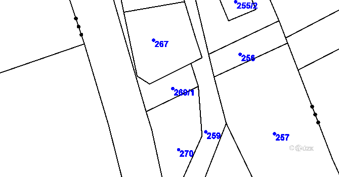Parcela st. 269 v KÚ Dýšina, Katastrální mapa