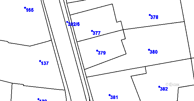 Parcela st. 379 v KÚ Dýšina, Katastrální mapa