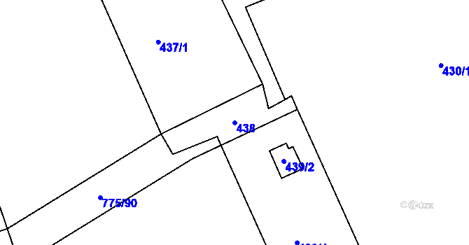 Parcela st. 438 v KÚ Dýšina, Katastrální mapa
