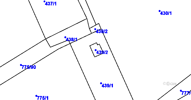 Parcela st. 439/2 v KÚ Dýšina, Katastrální mapa